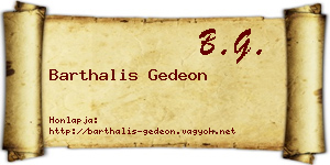 Barthalis Gedeon névjegykártya